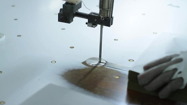 Sewing production. Fabric cutting shop.