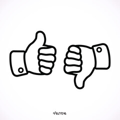 thumbs up and thumbs down