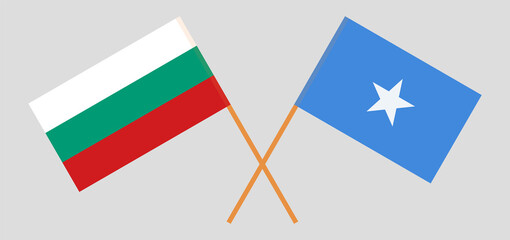 Crossed flags of Bulgaria and Somalia. Official colors. Correct proportion