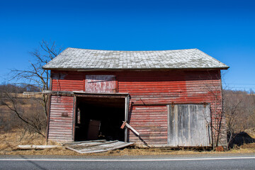 Roadside Abandoned Barn in Delaware County, NY.