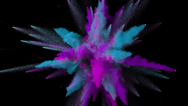 Colorful powder explosion