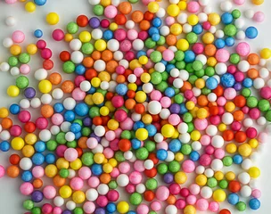 Rolgordijnen Kleurrijke suikerballen. Abstracte textuurachtergrond. © Albert Ziganshin