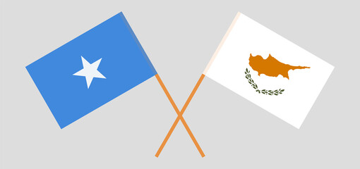 Crossed flags of Somalia and Cyprus. Official colors. Correct proportion
