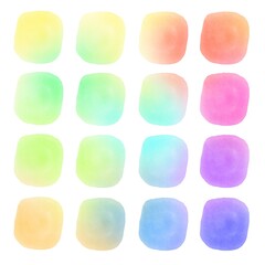 Watercolor gradient icons wallpaper with travelling and plants theme