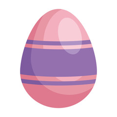 easter egg painted pink and purple isolated icon