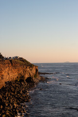 Sunset on the ocean cliffs