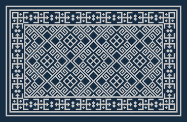 Carpet bathmat and Rug Boho Style ethnic design pattern with distressed texture and effect
