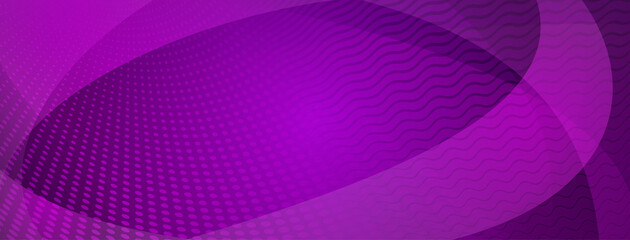 Abstract background made of curves and halftone dots in purple colors