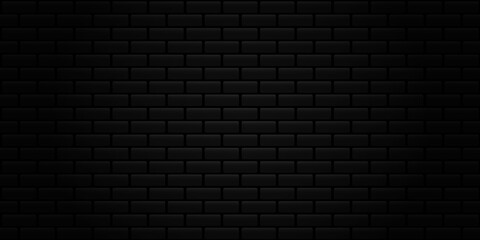 Black brick wall background. 