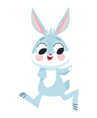 happy little rabbit running character