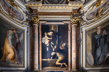 Altarbild mit der Madonna di Loreto des italienischen Barock Meisters Caravaggio in der Cavalletti...