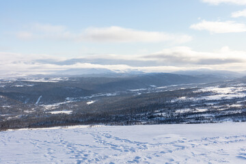Fototapeta na wymiar Swedish mountains in the winter