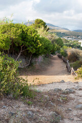 The dirt track along the coast in Marina di Camerota, Salerno, Italy