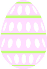 Basic, festive, family Easter egg design with green, purple theme pattern on white background. 
