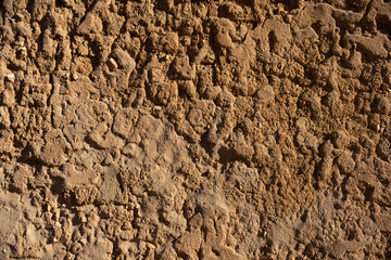 An eroded mud adobe wall background