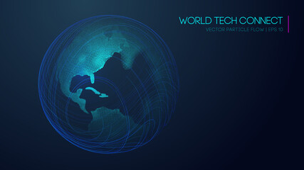 Fototapeta na wymiar Internet network and science, technology background vector. World tech connect earth globe.