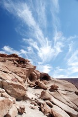 Fototapeta na wymiar Altiplano Chile Region de Atacama Roca Sedimentaria San Pedro de Atacama Tour