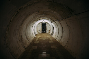 Dark abandoned Soviet bunker, echo of Cold War