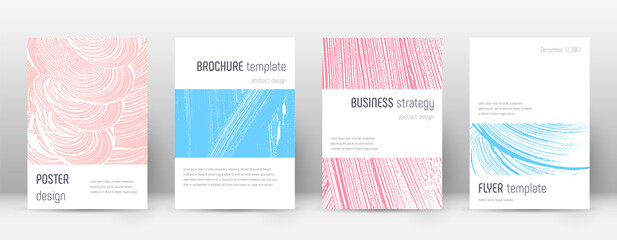 Cover page design template. Minimalistic brochure layout. Classy trendy abstract cover page. Pink an