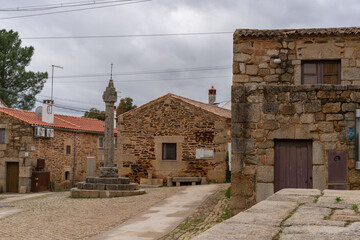 Fototapeta na wymiar Idanha a Velha historic village center with Pelourinho, in Portugal