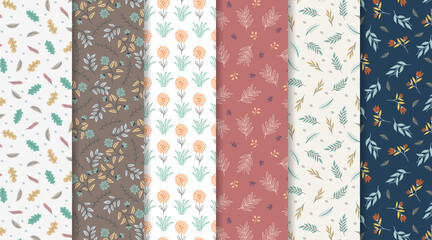 Sweet and elegant floral seamless pattern collection