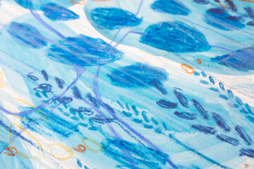 Blue abstract hand painted background