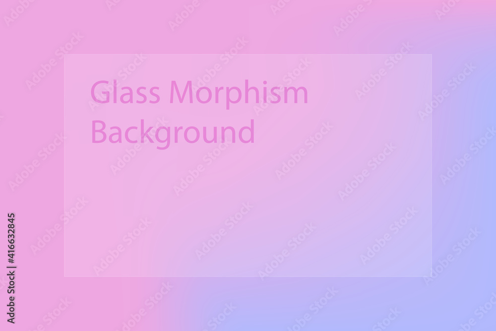 Poster Abstract gradient background. Transparent frame in glass morphism style