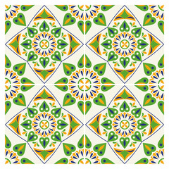 white and green art italian style ceramic pattern background