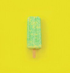ice cream on a stick on a yellow background