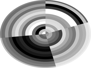 Black white circular design target with arrow
