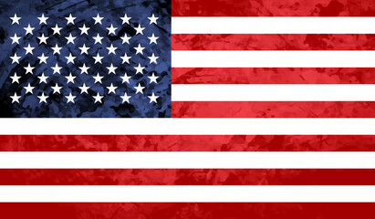 Obraz premium American flag. Grunge old flag USA isolated white background.