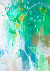 Green Art abstract background with space