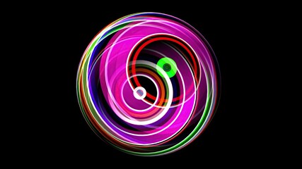 3D illustration of Colorful sphere black