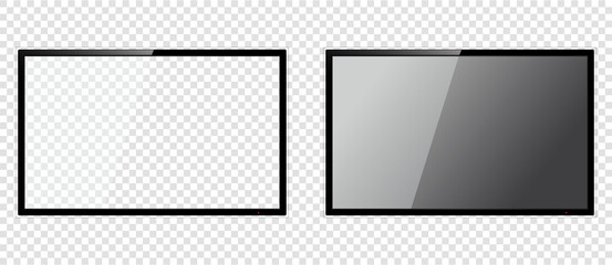 Empty TV frame isolated on transparent background
