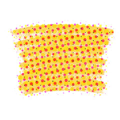 yellow backbground with red Black polka dots
