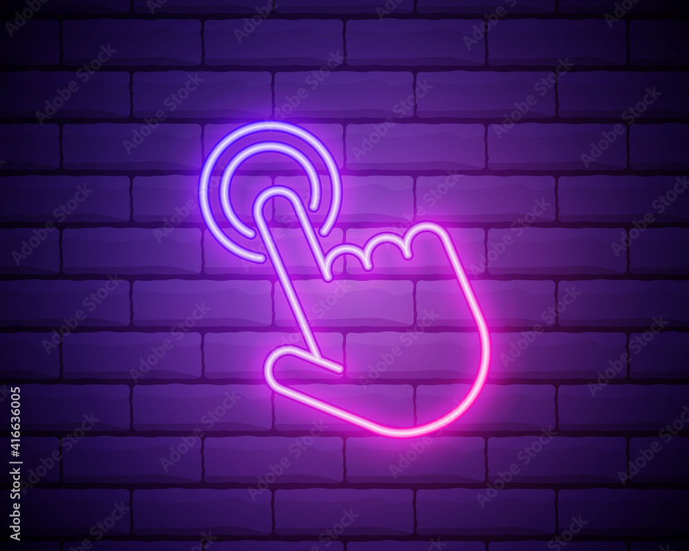 Poster touch neon icon. elements of minimal universal theme set. simple icon for websites, web design, mobi
