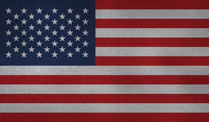 Naklejka premium American flag. Grunge old flag USA isolated white background.