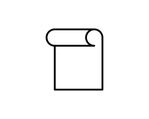 Flat icon, paper scroll. Flat design style modern vector illustration. Isolated on background. Elements in flat design.