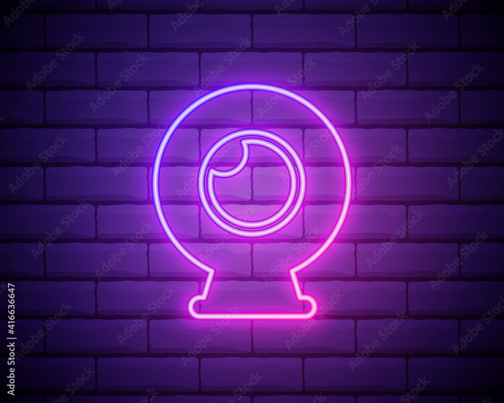 Poster webcam icon. element of minimalistic icons for mobile concept and web apps. neon webcam icon can be 