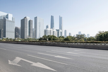 Skyline and Highways of Guangzhou City, China