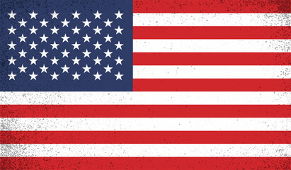 Fototapeta premium American flag. Grunge old flag USA isolated white background.