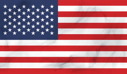 American flag. Grunge old flag USA isolated white background.