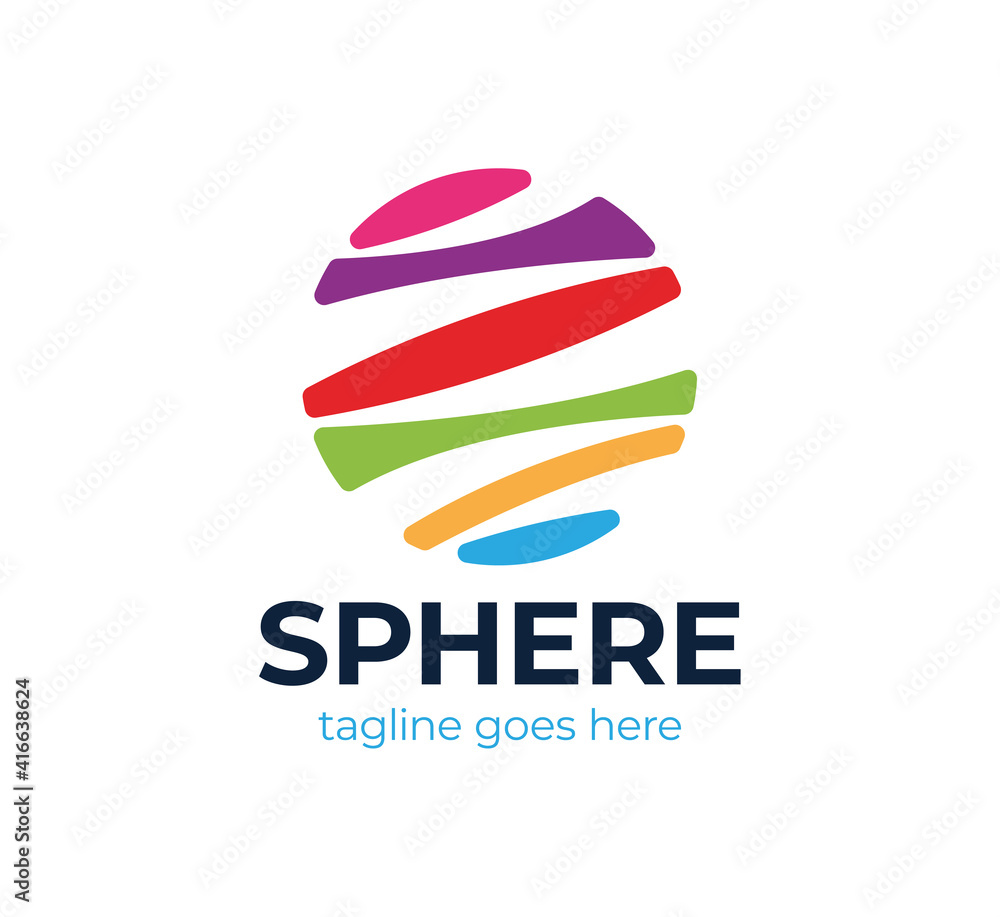 Poster application - vector business logo concept illustration. colored ring with abstract shapes. positive