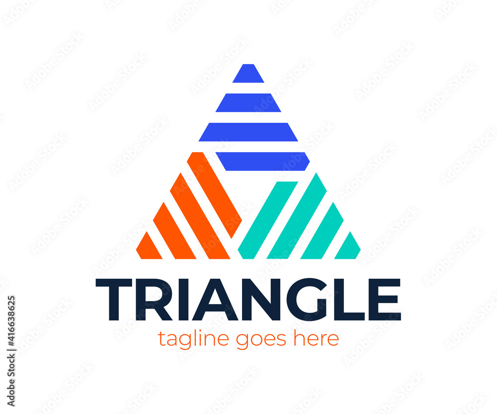 Aufkleber letter a enclosed in a triangle. abstract vector logo in a linear style. modern icon design logo ele