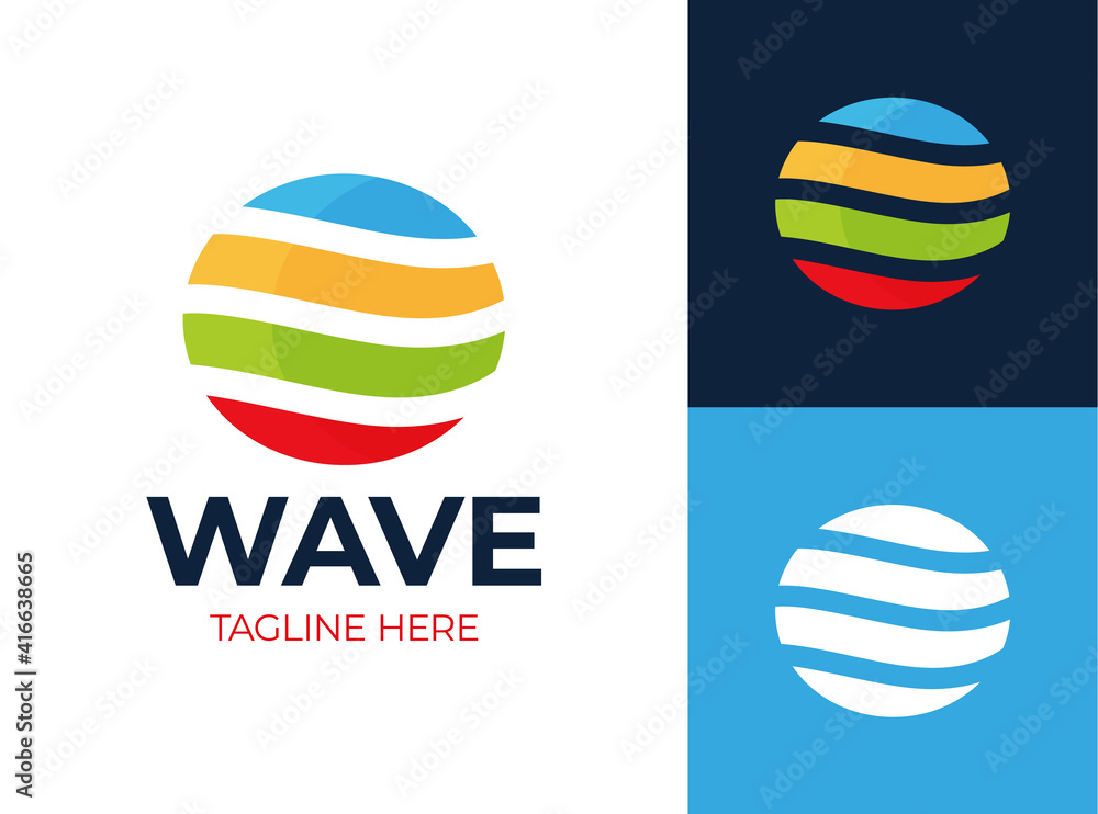 Poster application - vector business logo concept illustration. colored ring with abstract shapes. positive