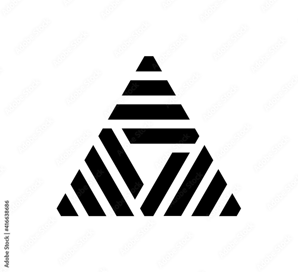 Poster letter a enclosed in a triangle. abstract vector logo in a linear style. modern icon design logo ele