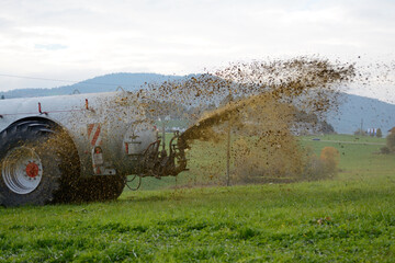 Manure Application On A Meadow