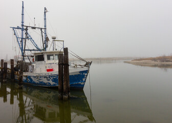 Old docked fishing boat