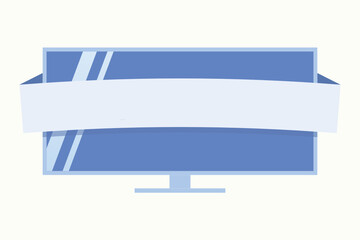 Gaming Monitor, Computer PC Monitor Screen, Widescreen Monitor, Wide Computer Screen in Multiple Angles Vector Object Icon Illustration Background