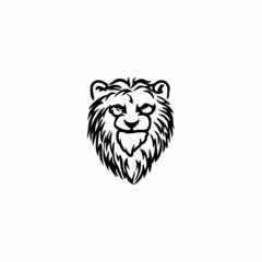 lion head logo vector template illustration design